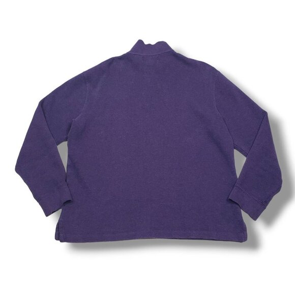 Polo Ralph Lauren Quarter Zip Sweater Mens Large Purple Mock Neck - Picture 4 of 8
